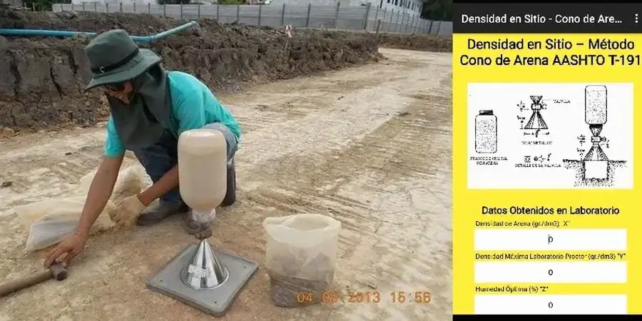 Densidad de Campo con Cono de Arena en Buin: Control de Compactación Normado